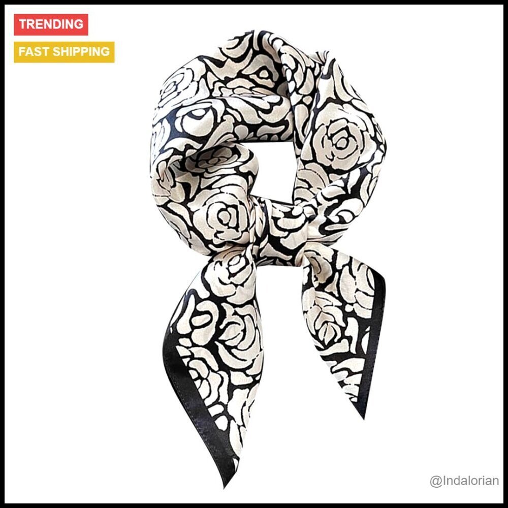 Pure Mulberry Silk Square Scarf Elegant Versatile Hair Accessory Gift